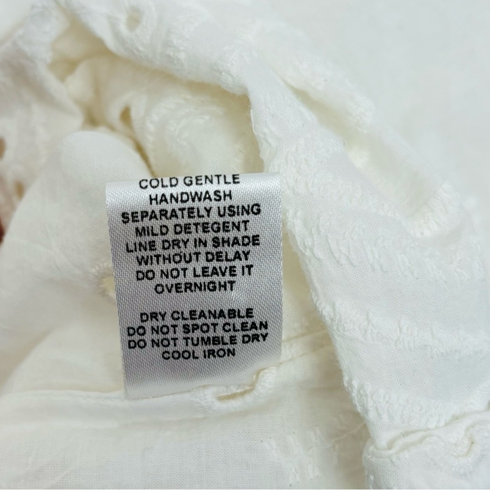 Natalie Martin White Eyelet Embroidered Dress Button Front XS - Picture 13 of 13